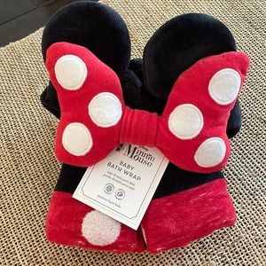 Pottery Barn Kids Minnie Mouse Baby Bath Wrap, NWOT